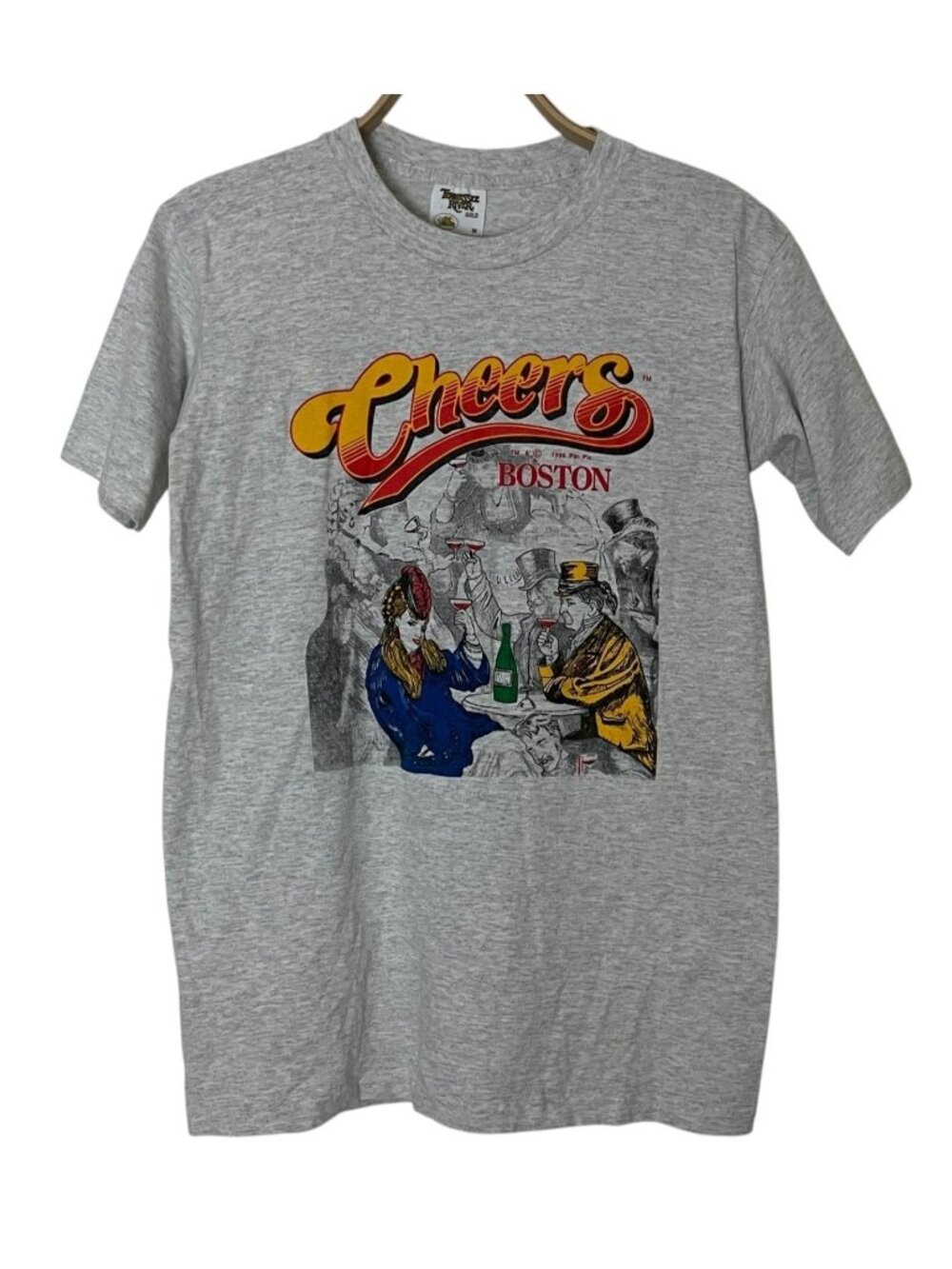 Vintage Classic CHEERS TV Series Graphic T-Shirt Men's M Grey Boston 1996